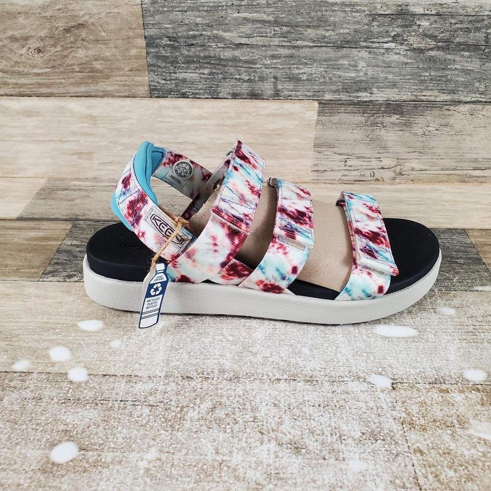 Keen Elle Womens Strappy Sandals Sz 7 Andorra Tie Dye Adjustable Backstrap Flats
